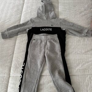 Lacoste Kids Gray and Black Tracksuit